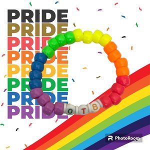 Louis Tomlinson 'Only the Brave' Rainbow Pride Flag Kandi Beaded Bracelet